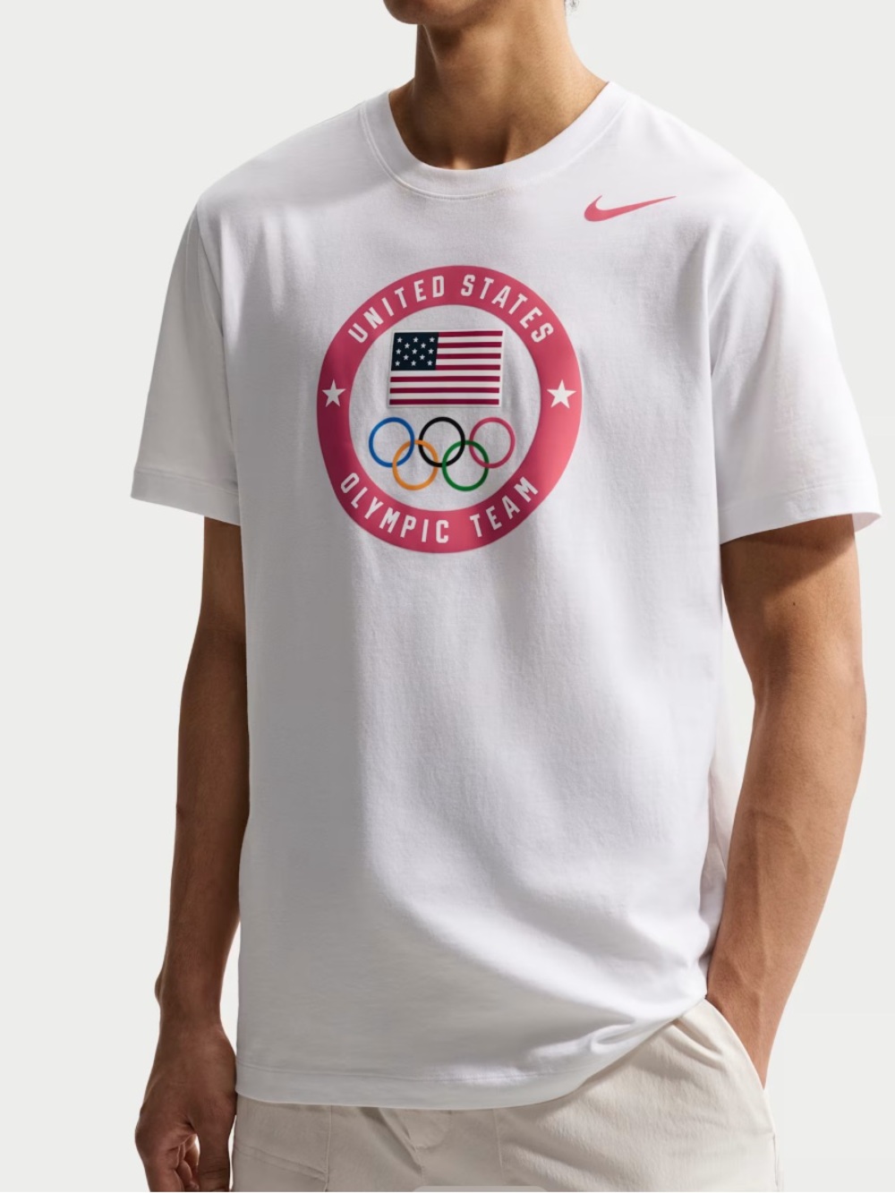 NEW🇺🇸Nike White Short-Sleeve USA Olympic Graphic Tee Team issued $42